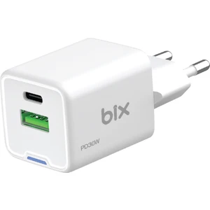 BX2P30G Gan Pd 30W Type-C ve Usb-A Qc 18W Çift Portlu Akım Korumalı Mini Hızlı Şarj Cihazı Beyaz