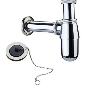 Krom Taslı Lavabo Evye Sifonu Lavabo Evye Gider Borusu Krom