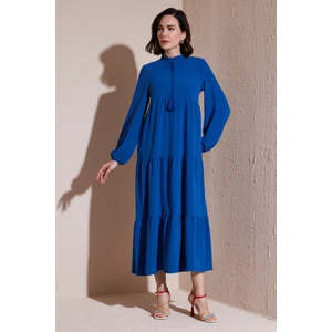 Modest Regular Fit Dik Yaka Uzun Elbise Bayan Elbise 611EL545