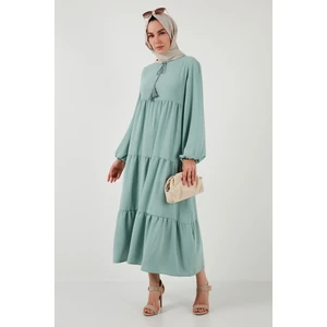 Modest Regular Fit Dik Yaka Uzun Elbise Bayan Elbise 611EL545