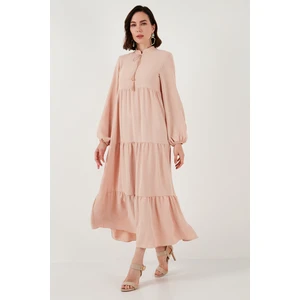 Modest Regular Fit Dik Yaka Uzun Elbise Bayan Elbise 611EL545