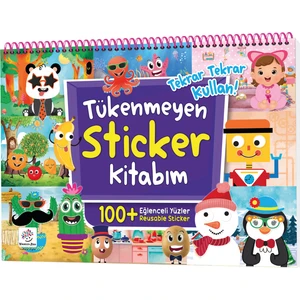 Tükenmeyen Sticker Kitabım - Eğlenceli Yüzler (100+ Tekrar Tekrar Kullanılabilen Sticker)