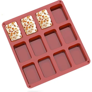 Mini Ekmek Tavası 12 Kavite Yapışmaz Mini Düz Ekmek Tavası Silikon Mini Ekmek Pişirme Tavası (Yurt Dışından)