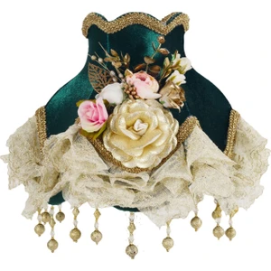 Dekovien Kadife Kaplı Vintage Model Abajur Şapka Hürrem Kumaş  PRA-4851377