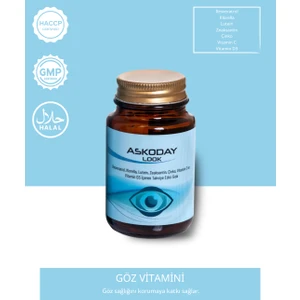 Klorella (Bitkisel Omega), Resveratrol, Lutein ve Vitaminler Içeren Kompleks Gıda 30 Tablet Askoday Look