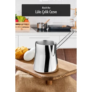 EW's Kitchenware Paslanmaz Çelik 750 ml Büyük Boy Cezve ( 9 Fincan Ölçüsünde )