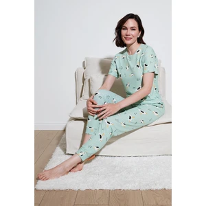 Regular Fit Kısa Kollu Pijama Takımı Bayan Pijama Takımı 65740104