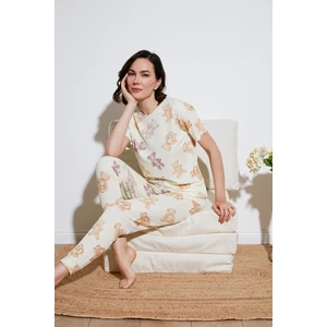 Regular Fit Kısa Kollu Pijama Takımı Bayan Pijama Takımı 65740104