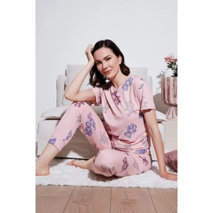 Regular Fit Kısa Kollu Pijama Takımı Bayan Pijama Takımı 65740104