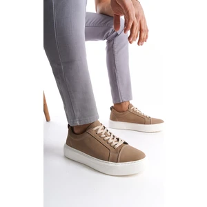 Mbnbkm3-Vz Erkek  Nubuk Deri Vizon Sneaker & Spor Ayakkabı