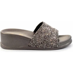 Platin Taşlı  Kadın Terlik K04319480087