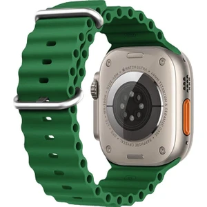Apple Watch Uyumlu Yeşil renk  Ocean Kordon - 1-9, SE, 42/44/45/49mm, GS, DT Pro, T500 Ultra/Ultra2