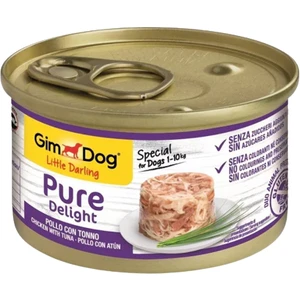 GimDog Pure Delight Jöle İçinde Parça Tavuklu ve Ton Balıklı Yetişkin Köpek Konservesi 85 Gr