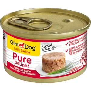 GimDog Pure Delight Jöle İçinde Parça Ton Balıklı ve Biftekli Yetişkin Köpek Konservesi 85 Gr