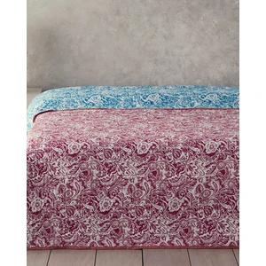 English Home Folk Art Çift Kişilik Çok Amaçlı Örtü Koyu Pembe
