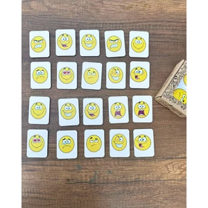 Ceo Design Ahşap Hafıza ve Erken Eğitim Emoji Eşleştirme Oyunu Montessori Oyuncak.