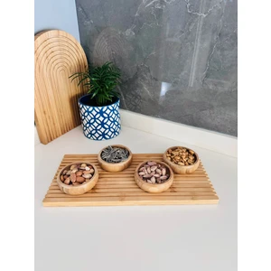 Bambu Çerezlik 4 Adet Bambu Çerez ,reçel Kasesi