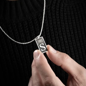 Vetro Silver Erkek Özel Tasarım 925 Ayar Gümüş S Harf Kolye
