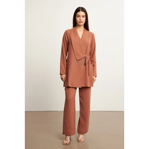 Zincirli Ceket Pantolon Takım - Camel