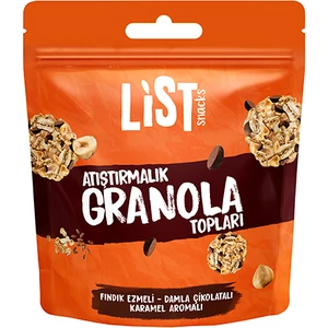 List Snacks Fındık Ezmeli Karamel Aromalı Granola Topları 30 G