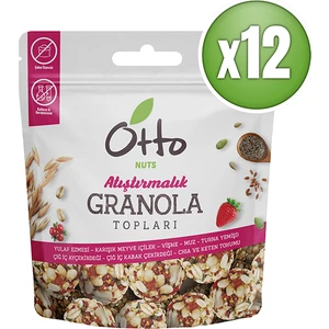 Otto Nuts Muzlu Çilekli Vişneli Turna Yemişli Granola Topları 12 x 25 G