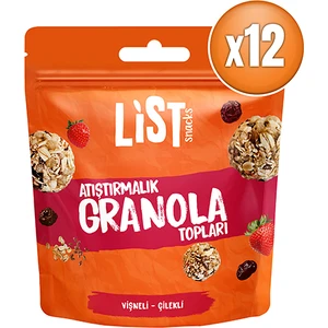 List Snacks Vişneli Çilekli Granola Topları 12 x 30 G