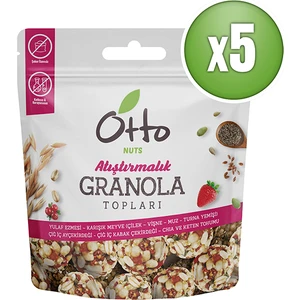 Otto Nuts Muzlu Çilekli Vişneli Turna Yemişli Granola Topları 5 x 25 G