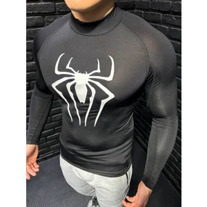 Boğazlı Compression Body Spiderman Erkek Slim Fit Tam Beden Tişört Esnek Spor Body