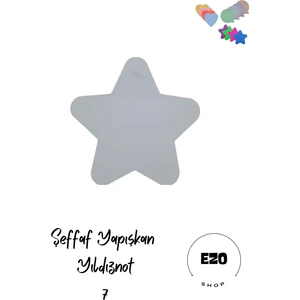 Şeffaf Renkli Postit Yapışkan Post-It Not Kağıdı Yıldıznot 7