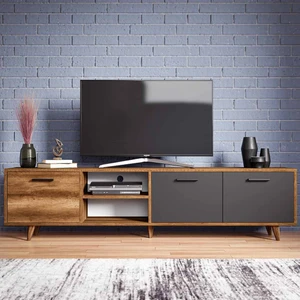 Just Home Irmak Tv Ünitesi - Barok Ceviz / Antrasit - 180 cm