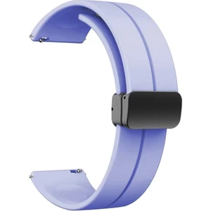 Megafox Teknoloji Xiaomi Mi Watch Uyumlu Kordon Silikon Magnetik Tokalı Spor Kayış, Lila