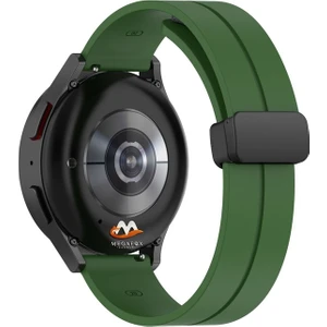 Megafox Teknoloji Huawei Watch Gt2/ Gt3 42 mm (20MM) Uyumlu Kordon Silikon Magnetik Mıknatıslı Toka Spor Kayış, Yeşil