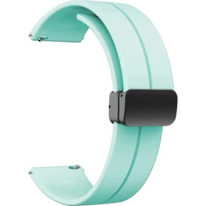 Megafox Teknoloji Samsung Galaxy Watch Uyumlu Kordon Silikon Magnetik Tokalı Spor Kayış, Açık Yeşil