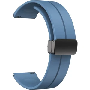 Megafox Teknoloji Samsung Galaxy Watch Uyumlu Kordon Silikon Magnetik Tokalı Spor Kayış, Mavi