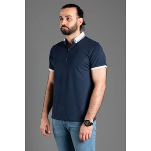 Zeki Özer Erkek Lacivert Fermuarlı Polo Yaka T-Shirt