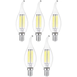 Dekoratif Kıvrık Buji Mum Avize Ampulü 6W E14 6500K Beyaz Işık 5'li Erd-94