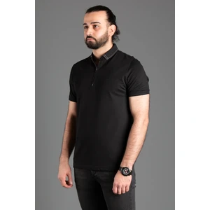 Zeki Özer Erkek Siyah Fermuarlı Polo Yaka T-Shirt