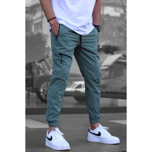 Yeşil Fermuar Detaylı Paraşüt Jogger Pantolon