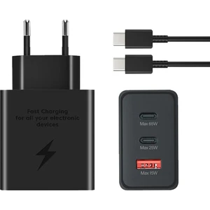 Yüksek Kaliteli 65W Pd Güç Adaptörü ve  Kablosu 2 USB C Sam Için Bağlantı Noktaları ve USB A Bağlantı Noktası Süper Hızlı Şarj Seti
