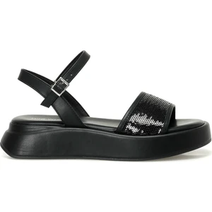 Nine West Vallerıa 4fx Siyah Kadın Kalın Taban Sandalet