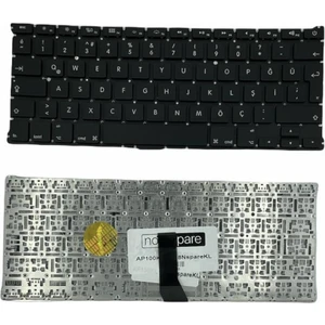 Macbook ile Uyumlu Air 13" A1466 Emc 2925 Notebook Klavye Siyah Tr Büyük Enter Versiyon