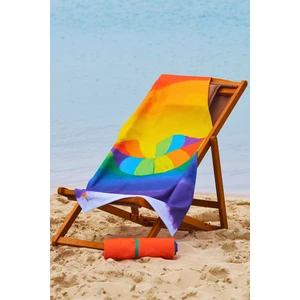 Red Palm Gökkuşağı Lips Baskılı Plaj Havlusu Hafif, Yüksek Su Emici, Hızlı Kuruma, Pratik Taşıma, Kum Tutmaz Kadife Yüzey, 70 x 140 cm