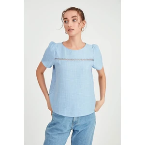 Güpürlü Kısa Kol Bluz