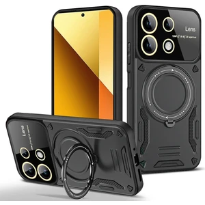 M.tk moveteck Xiaomi Redmi Note 13 Pro 4g Kılıf Magsafe Dönebilen Halkalı Standlı Tam Kamera Lens Korumalı Gold Detaylı Military