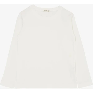 Erkek Çocuk Uzun Kollu Tişört Basic 9-14 Yaş, Ekru