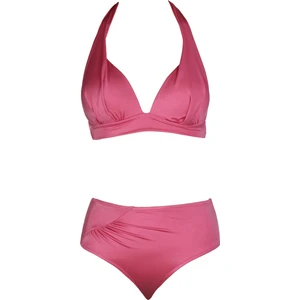 Kadın Yarım Dolgulu Parlak Pembe Bikini Takımı