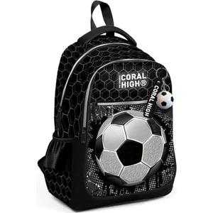 Coral High Kids Futbol Desenli Üç Bölmeli Okul Sırt Çantası 23653