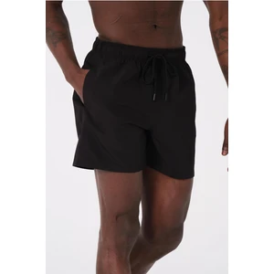Miami Beach Siyah Su Itici Özellikli Düz Renk Basic Erkek Plaj Deniz Şort Mayo - DG300-SIYAH