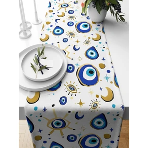 Bertille Home Nazar Serisi 140X40 cm Dijital Baskılı Runner (Evil Eye)