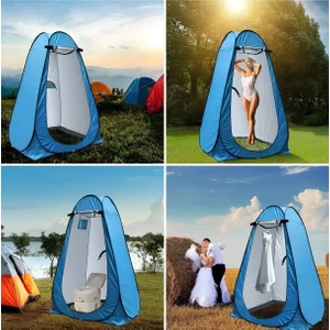 Kamp Dükkanı Campout Kamp Alanı Duş Giyinme Wc Çadırı Fotoğrafçı Prova Kabini Mavi 120X120X190CM
